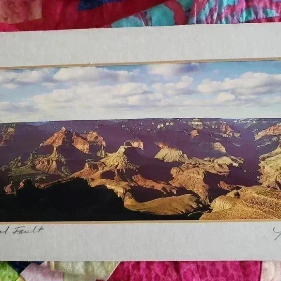 Photo signed matted framed J Johnson Grand Canyon Bright Angel Fault - Picture 6 of 10